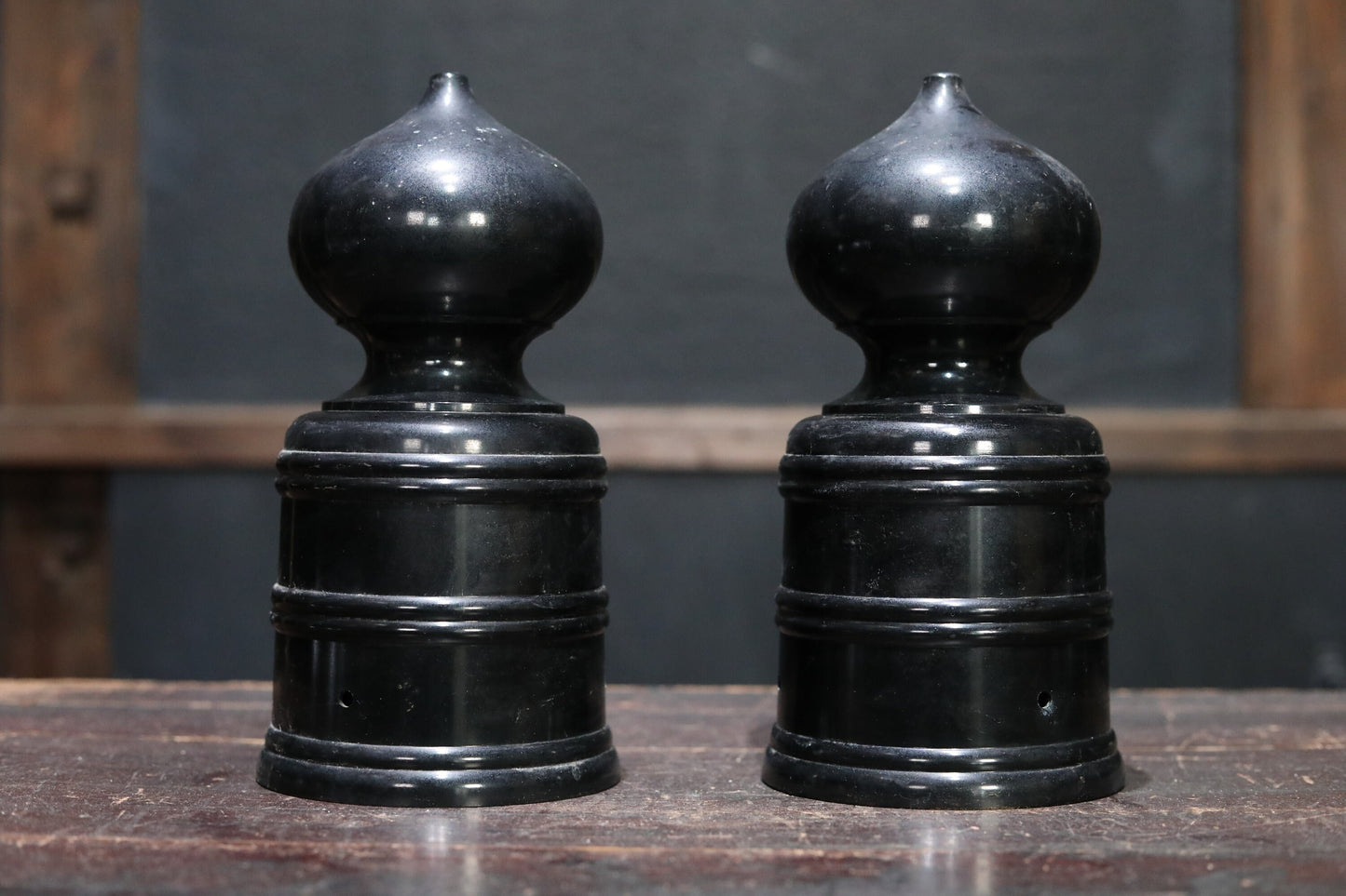 Pair of Japanese buddhist temple Bronze architectural decoration ornament for capital of column GIBOSHI furniture H9.4in/ 24cm