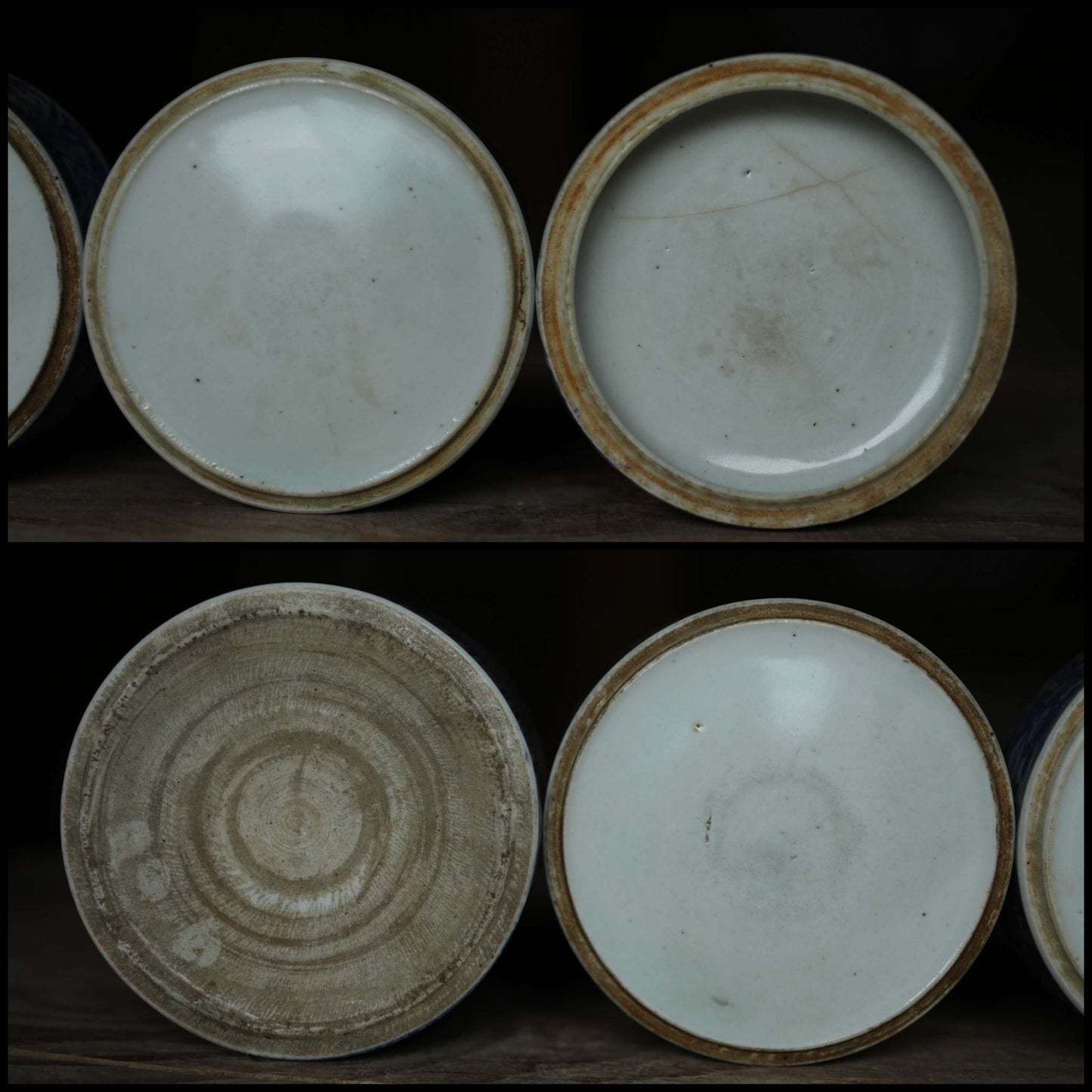 Japanese Antique 1900s Imari Porcelain Kintsugi Jūbako Blue flower birds pattern decoration Stacking ceramic Bento Box H7.1×5.1in/H18×13cm