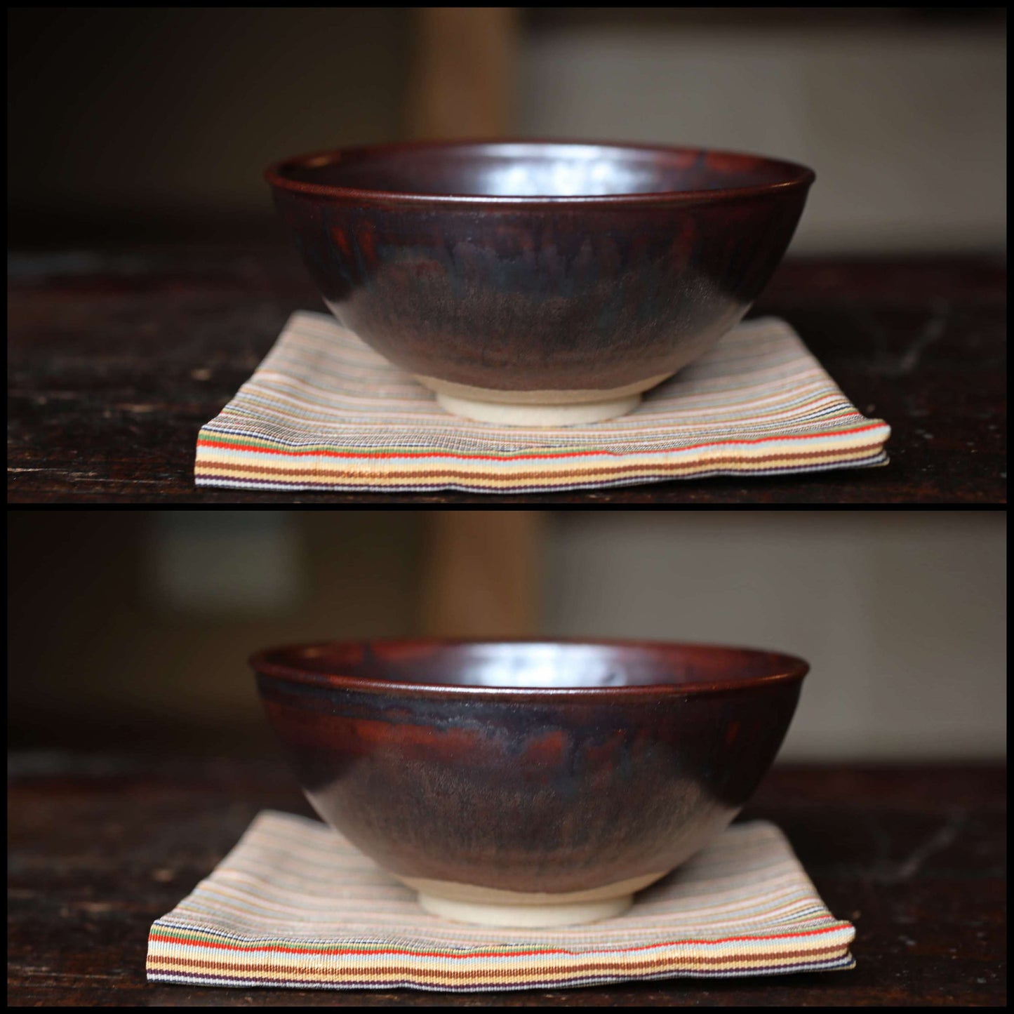 Green tea bowl Japanese antique CHAWAN Rikyu利休"TAKATORI"ware handmade Matcha Cup Tea Ceremony pottery with box signatureH2.4×5.1in