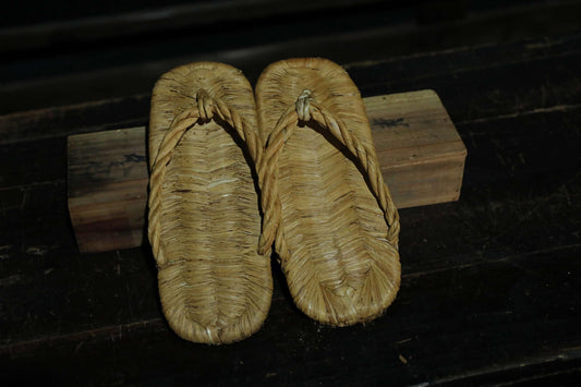 Japanese vintage Traditional Sandal ROJI Zori Waraji Made of straw For Tea ceremony kimono or slippers 9.4in/24cm