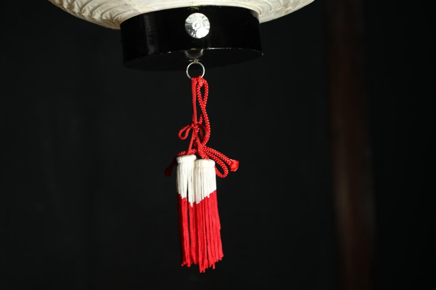 Japanese old hanging paper lantern Candle holder with the shrine name "chouchin"Kanji 御祭禮thanksgiving, prayer calligraphy W14.2in/W36cm