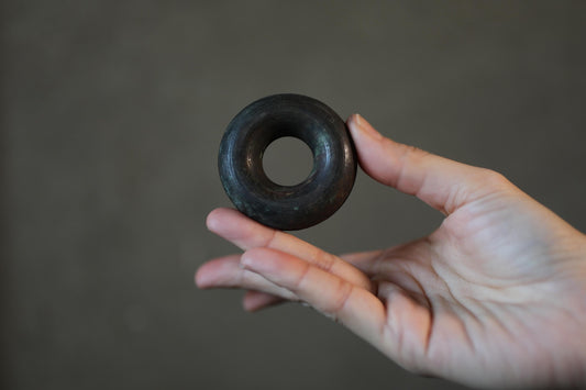 Japanese antique bronze Old small bell for horses ornament Suzu 1800s Metal craft Paper weight 2×0.7in/5.2×1.7cm