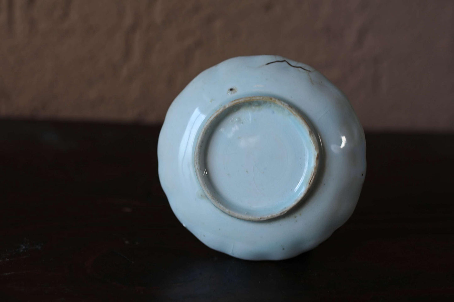 Japanese antique handcraft small plate, KINTUSGI porcelain ceramic dish Blue White SOMETSUKE 3.9in/10cm