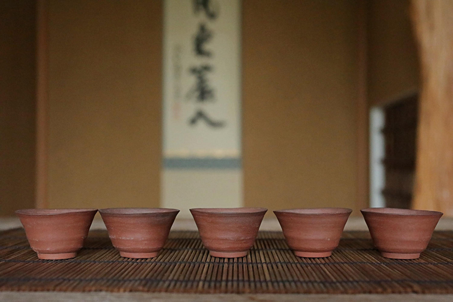 FINE! Japanese vintage Perfect tea set with sign 波六, pot, 5 cups, water cooler, SENCHA ceramic kiln craft tableware Tea ceremony For GIFT