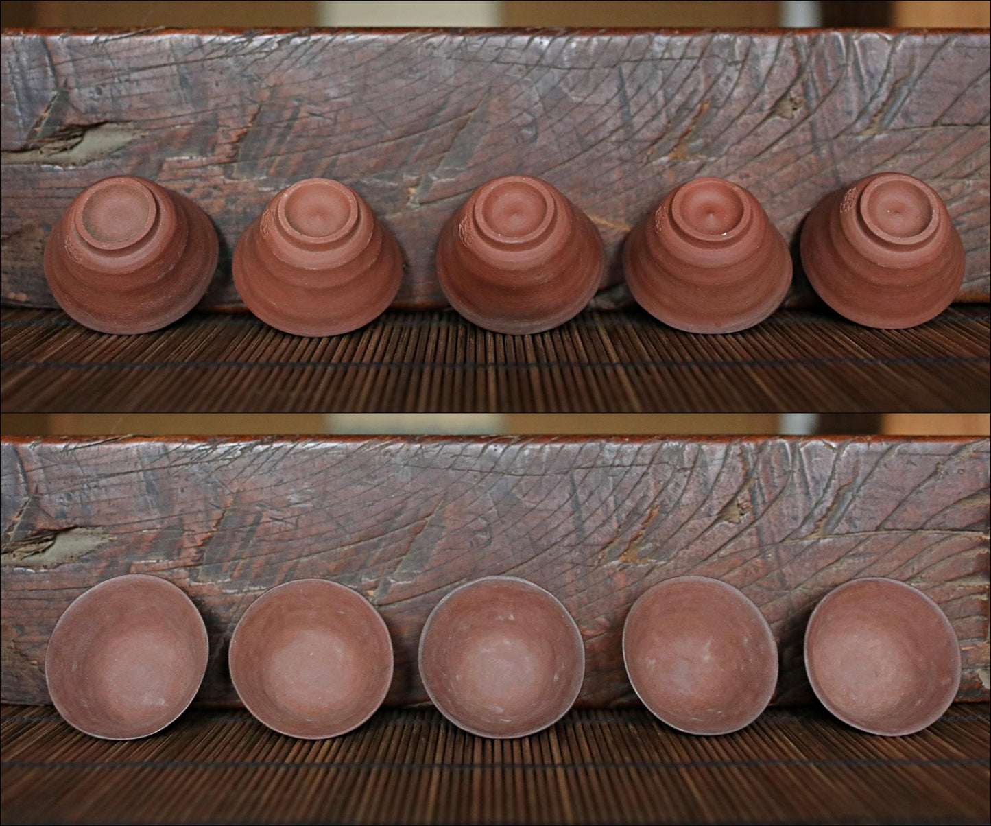 FINE! Japanese vintage Perfect tea set with sign 波六, pot, 5 cups, water cooler, SENCHA ceramic kiln craft tableware Tea ceremony For GIFT