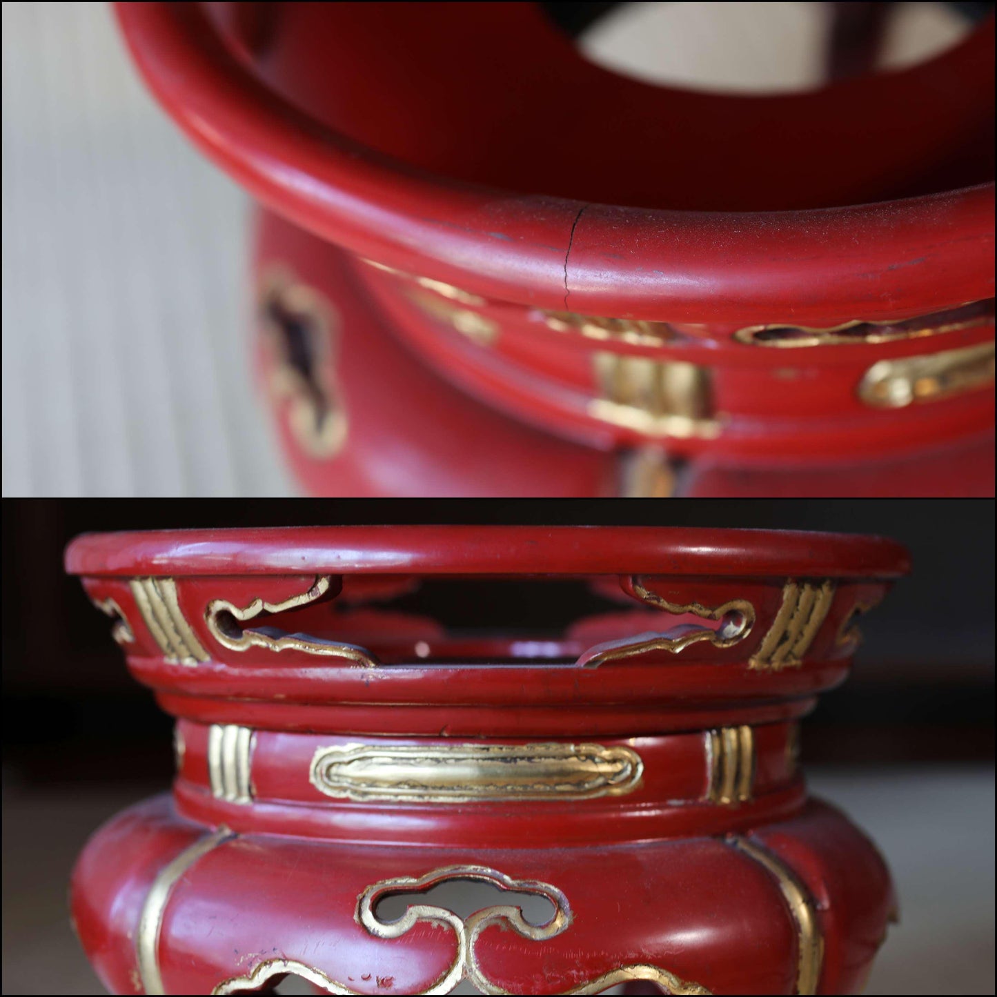 FINE! Japanese antique Bronze buddhist chanting bell with sign妙龍, Singing Bowl, ORIN Buddhist with wooden stand cushions stick W9.1in/W23cm