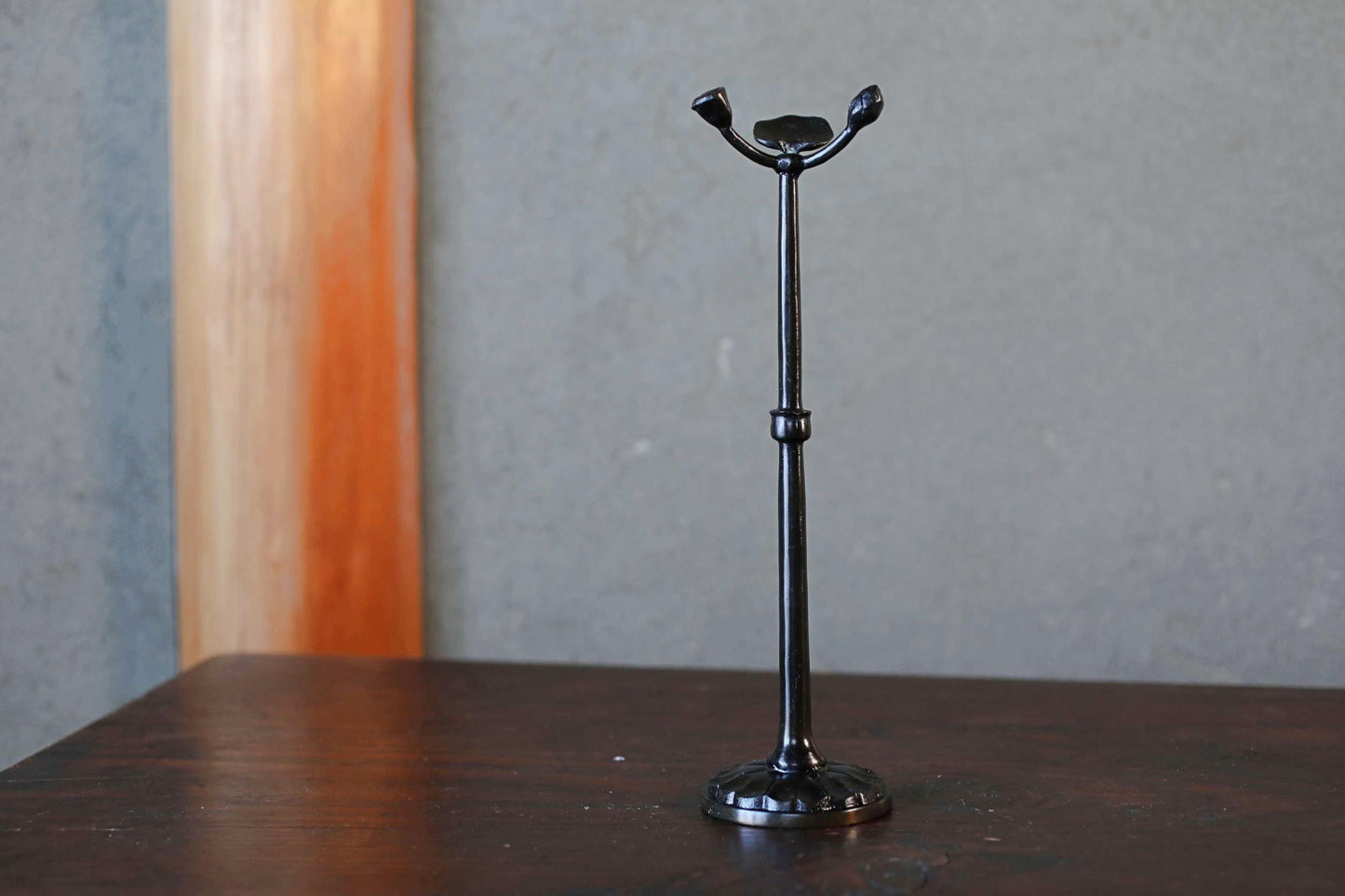 Japanese buddhist Prayer Rosary stand made of metal Lotus flower design, JUZU stand/ Power stone Necklace hanger H10.7in/H27.2cm