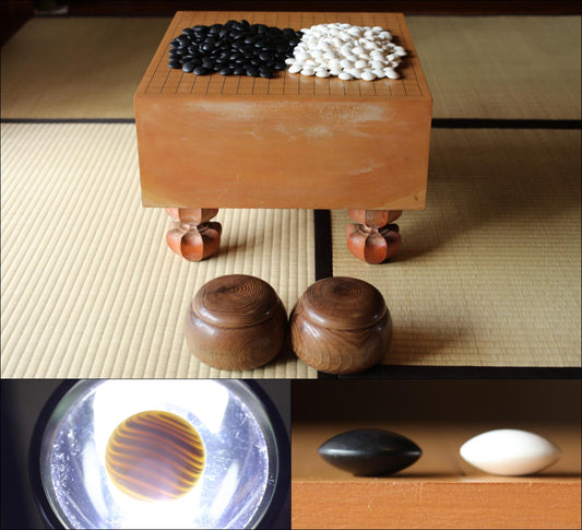 FINE! Go playing table curved out of a single wood, IGO stone shell set board game ,Japanese furniture HAMAGURI H11.9×17.9in/H30.3×45.5cm