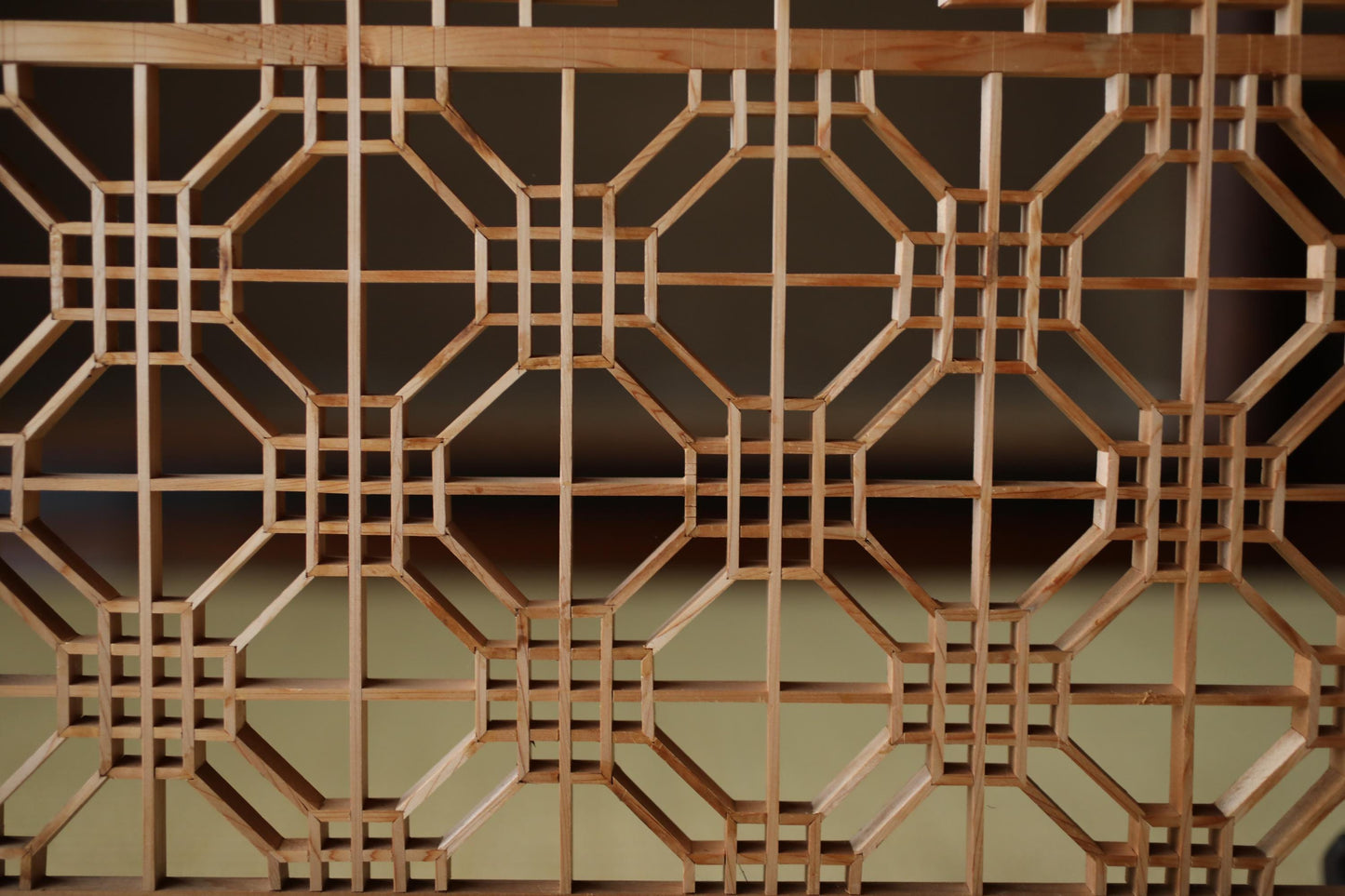 Japanese Furniture antique interior architectural screen,"kumiko, wooden framework" for a sliding screen, shoji, H38.6×17.3in/H98×44cm