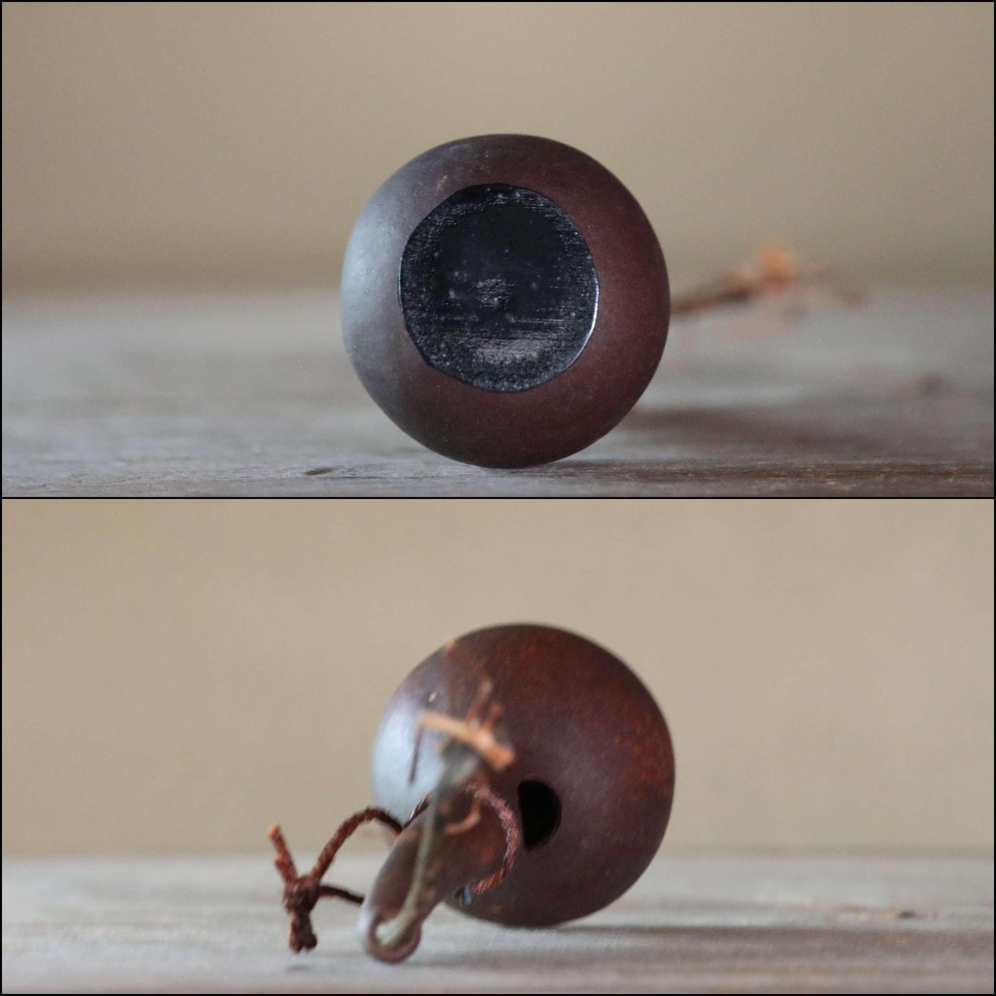 RARE! Japanese antique very light vase floral organs hand made of natural GOURD bottle with vine, wooden box, Tea ceremony H11×2.8in /28x7cm