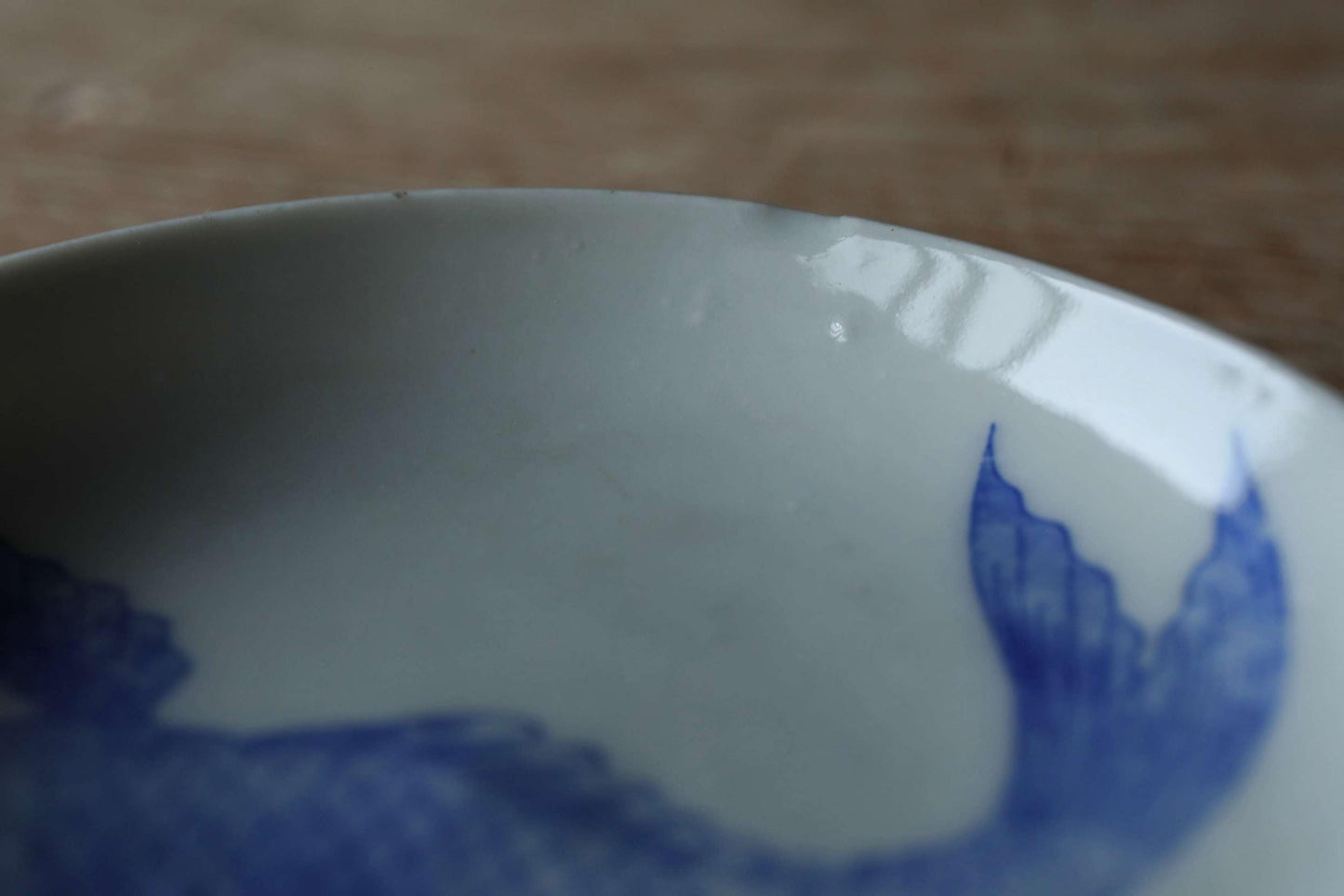 Set of 8 small plates Japanese vintage porcelain dish Indigo Blue White Carp COI fish pattern INBAN IMARI 4.3in/11cm