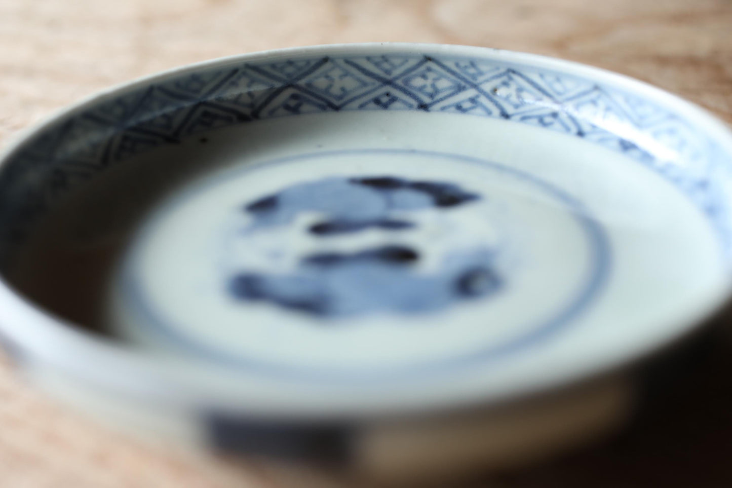 Pair of plates Japanese antiques EDO 1880s porcelain hand paint dish Indigo Blue White landscape pattern KOIMARI W4.1in/H10.4cm