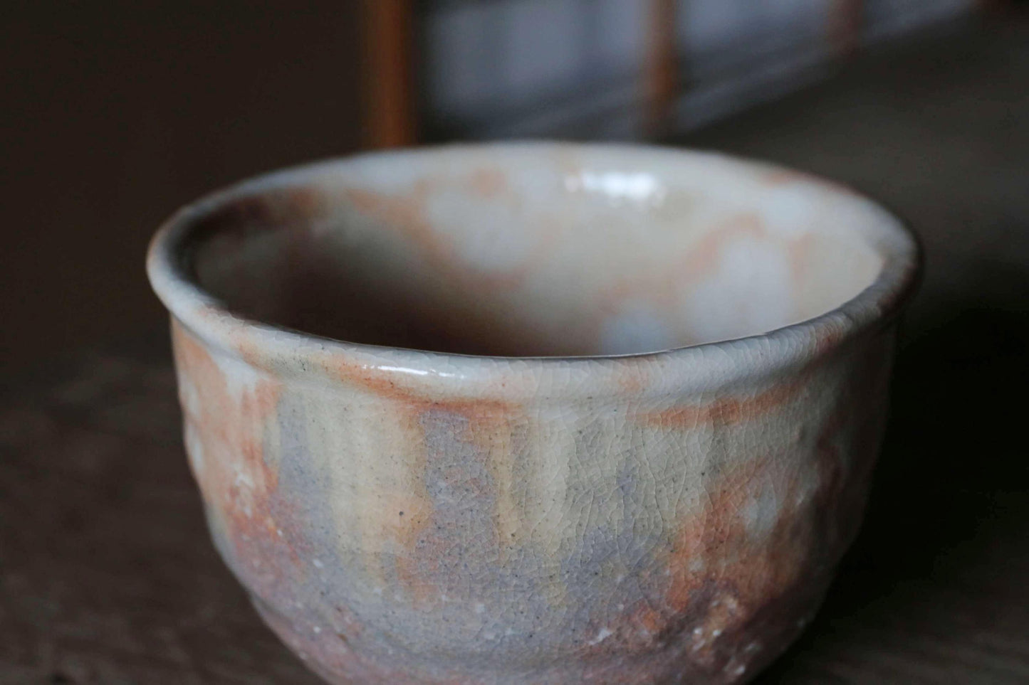 Japanese vintage Set of 5 tea cups HAGI ware ceramic kiln Perfect tea cup for SENCHA with signed wooden box For GIFT "Yunomi" dot pattern