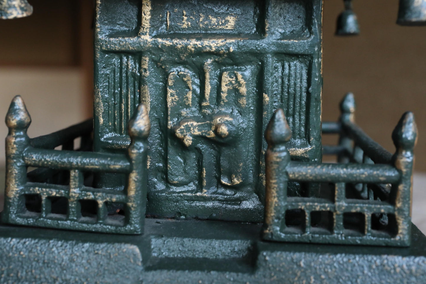 LARGE Japanese vintage iron five-storied Pagoda Buddhist architecture Kyoto garden design, Japanese metal interior H31.1×7.9in/H79×20cm
