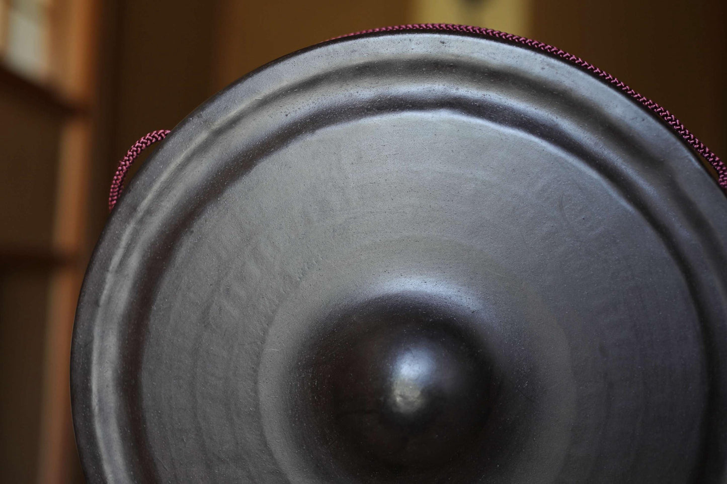 Japanese Large vintage buddhist alter bronze gong Music instrument bell with striker 11.8in/30cm 1980s