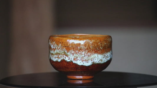 Matcha tea cup bowl Japanese RAKU CHAWAN handmade Tea Ceremony pottery with box