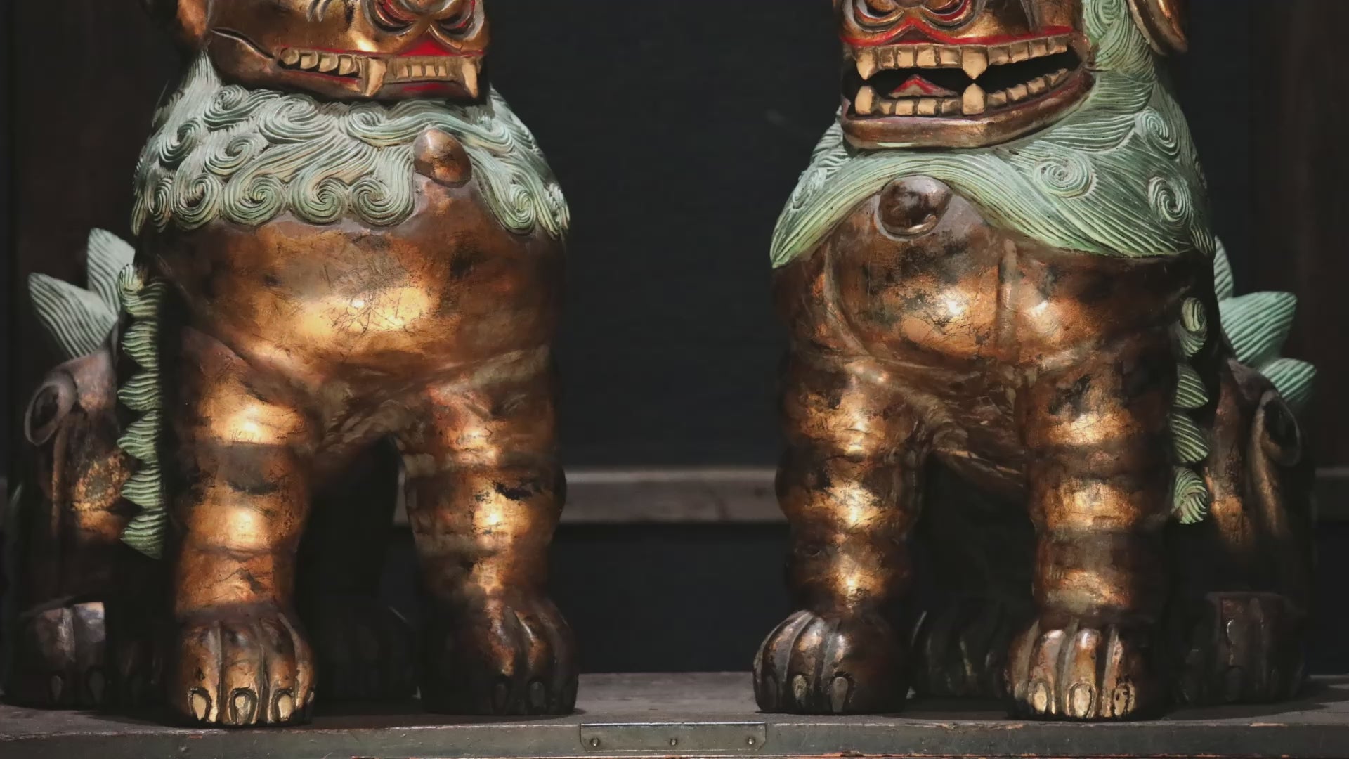 Japanese antique lions guardian deity