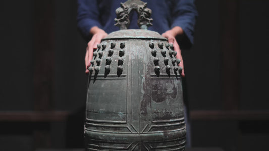 BIG! Japanese antique Buddhist temple bell Bronze large gong, big hanging bell, buddhist alter 梵鐘BON SHOU made in 1802 H20.5in/H52cm